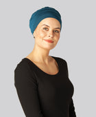 Bambus klassisk turban i blå til damer