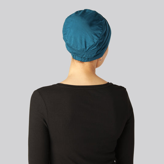 Bambus klassisk turban i blå til damer