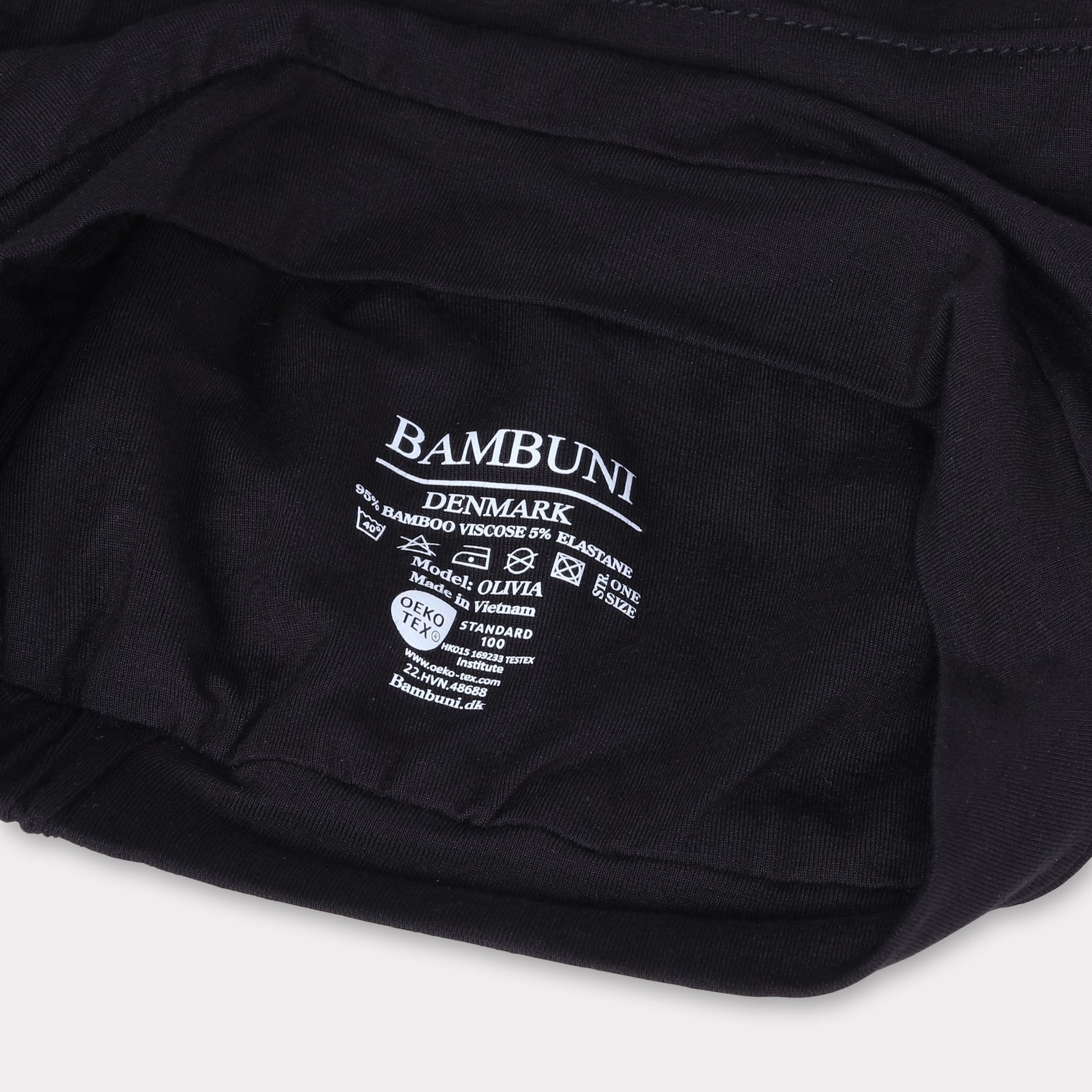 Bambus klassisk turban i sort til damer