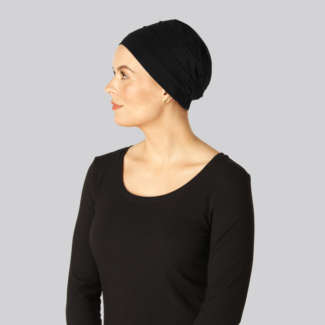 Bambus klassisk turban i sort til damer