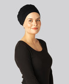 Bambus klassisk turban i sort til damer
