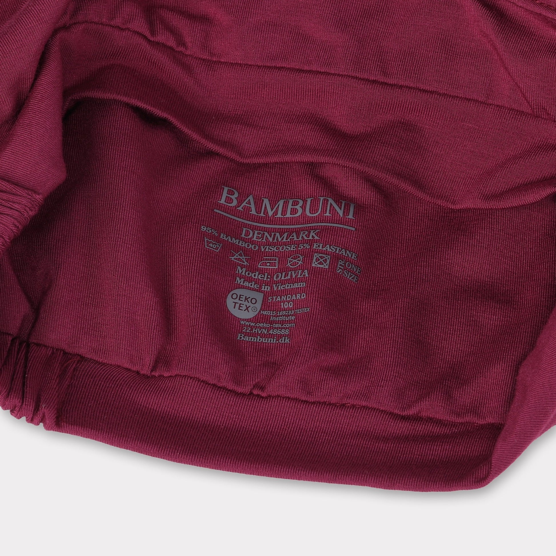Bambus klassisk turban i bordeaux til damer