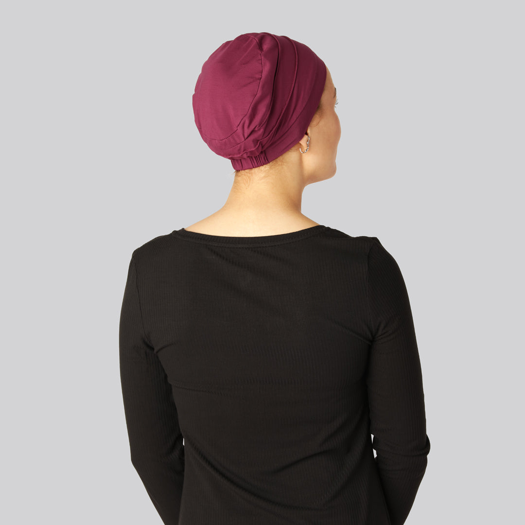 Bambus klassisk turban i bordeaux til damer