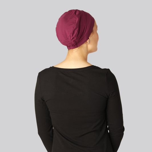 Bambus klassisk turban i bordeaux til damer
