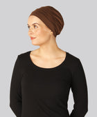 Bambus klassisk turban i brun til damer
