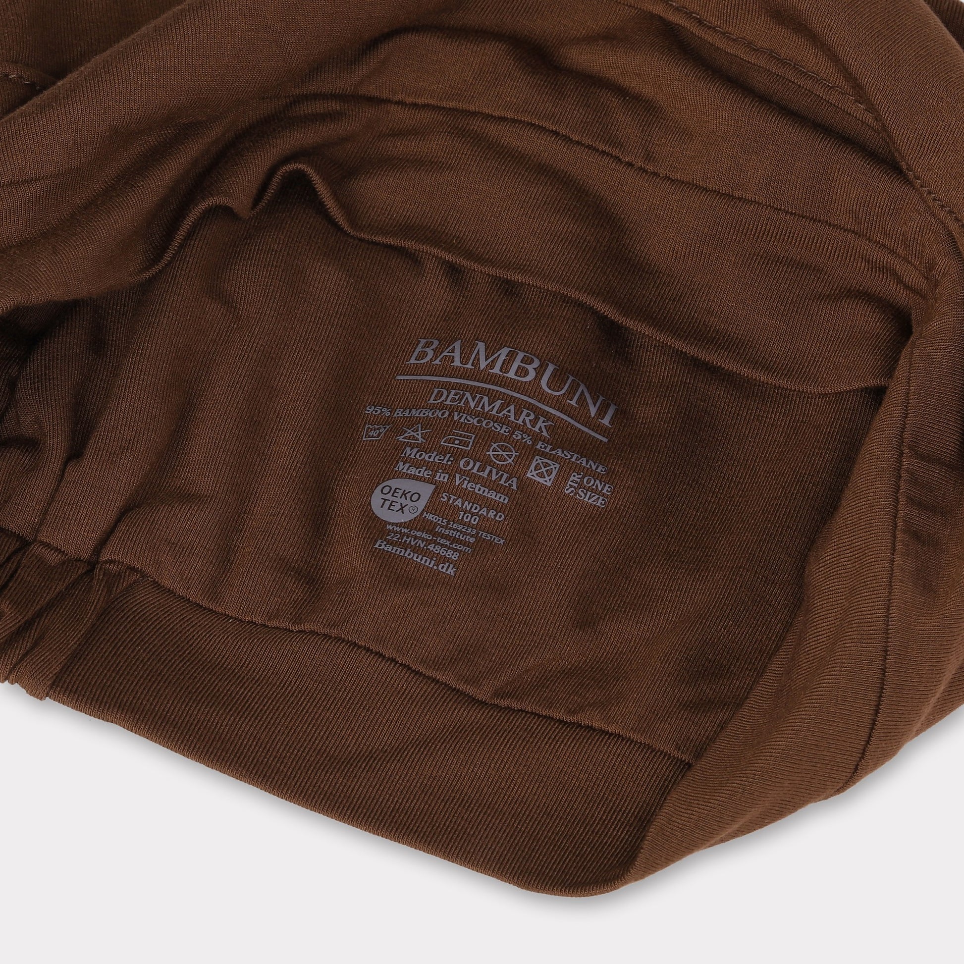 Bambus klassisk turban i brun til damer
