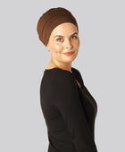 Bambus klassisk turban i brun til damer
