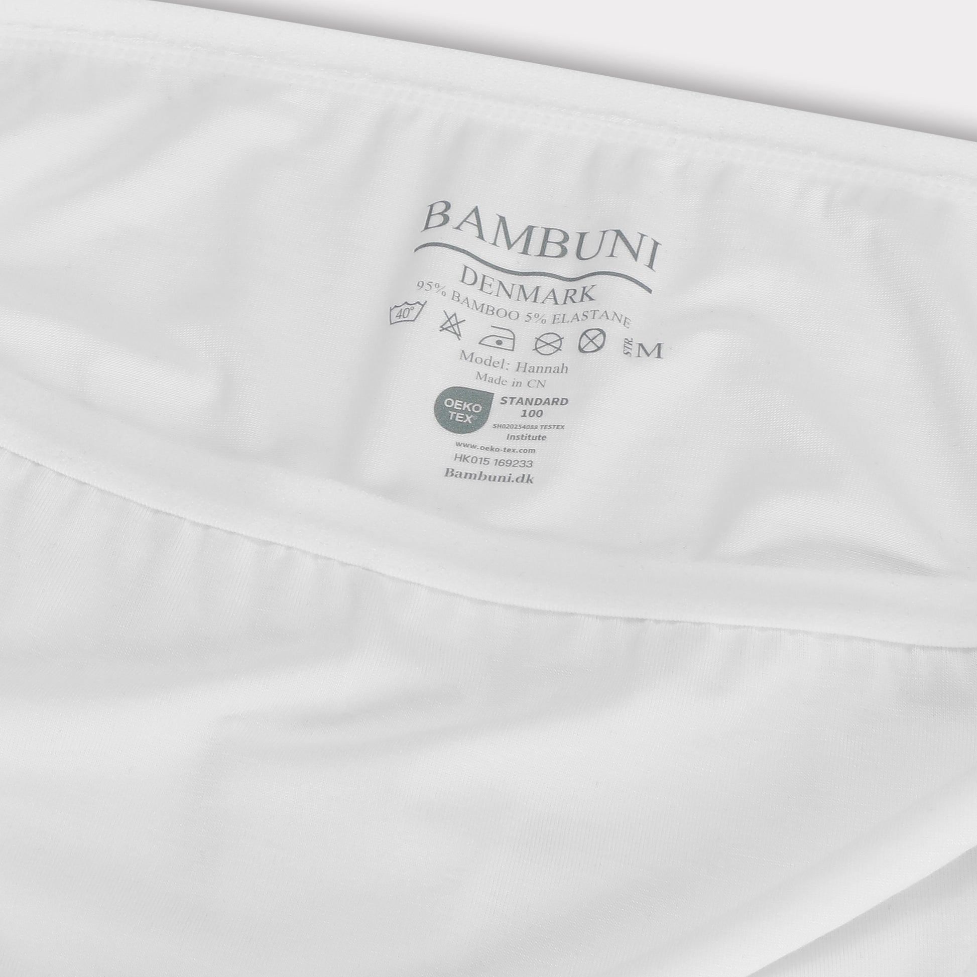 Bambus højtaljet g-streng i hvid til damer