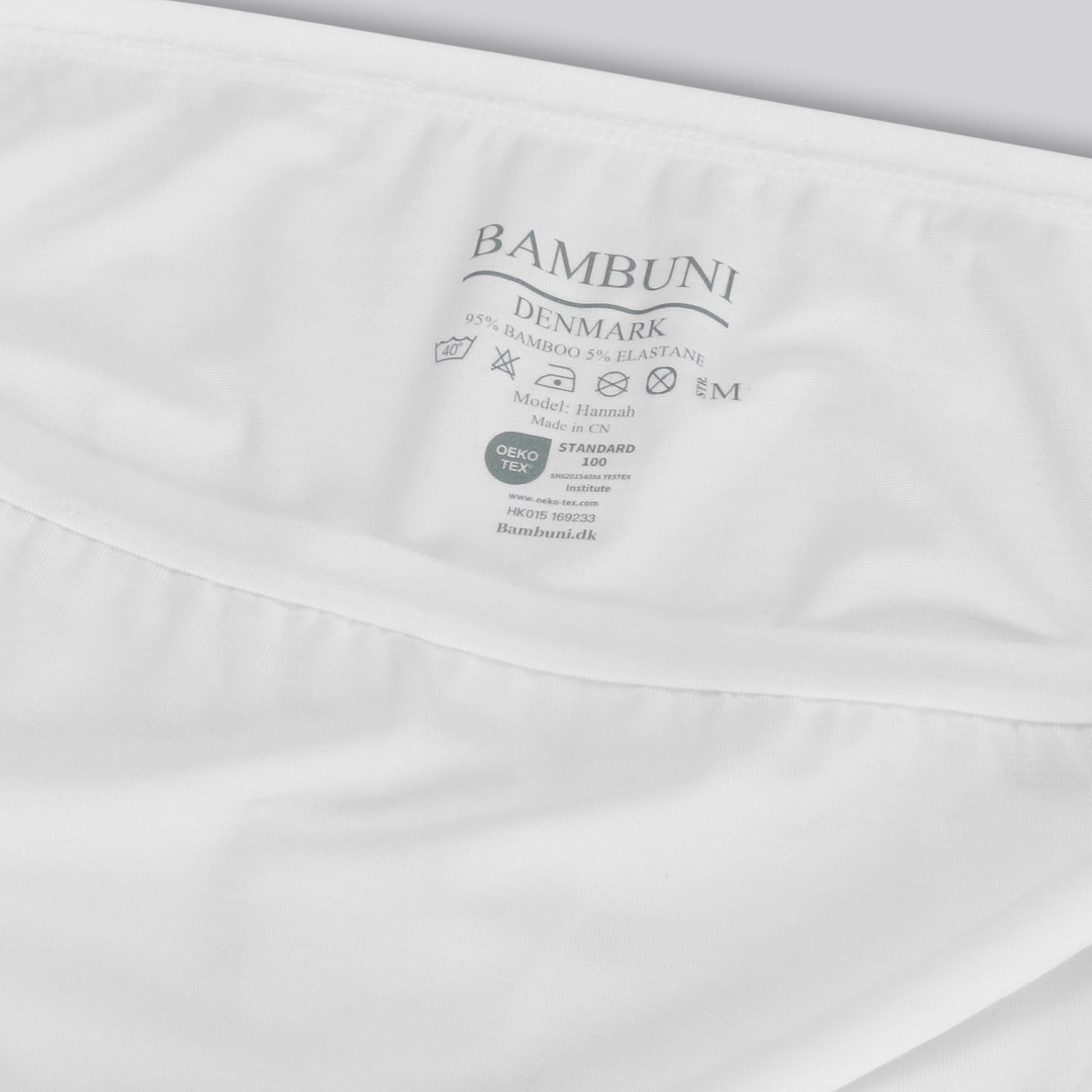 Bambus højtaljet g-streng trusse i hvid til damer