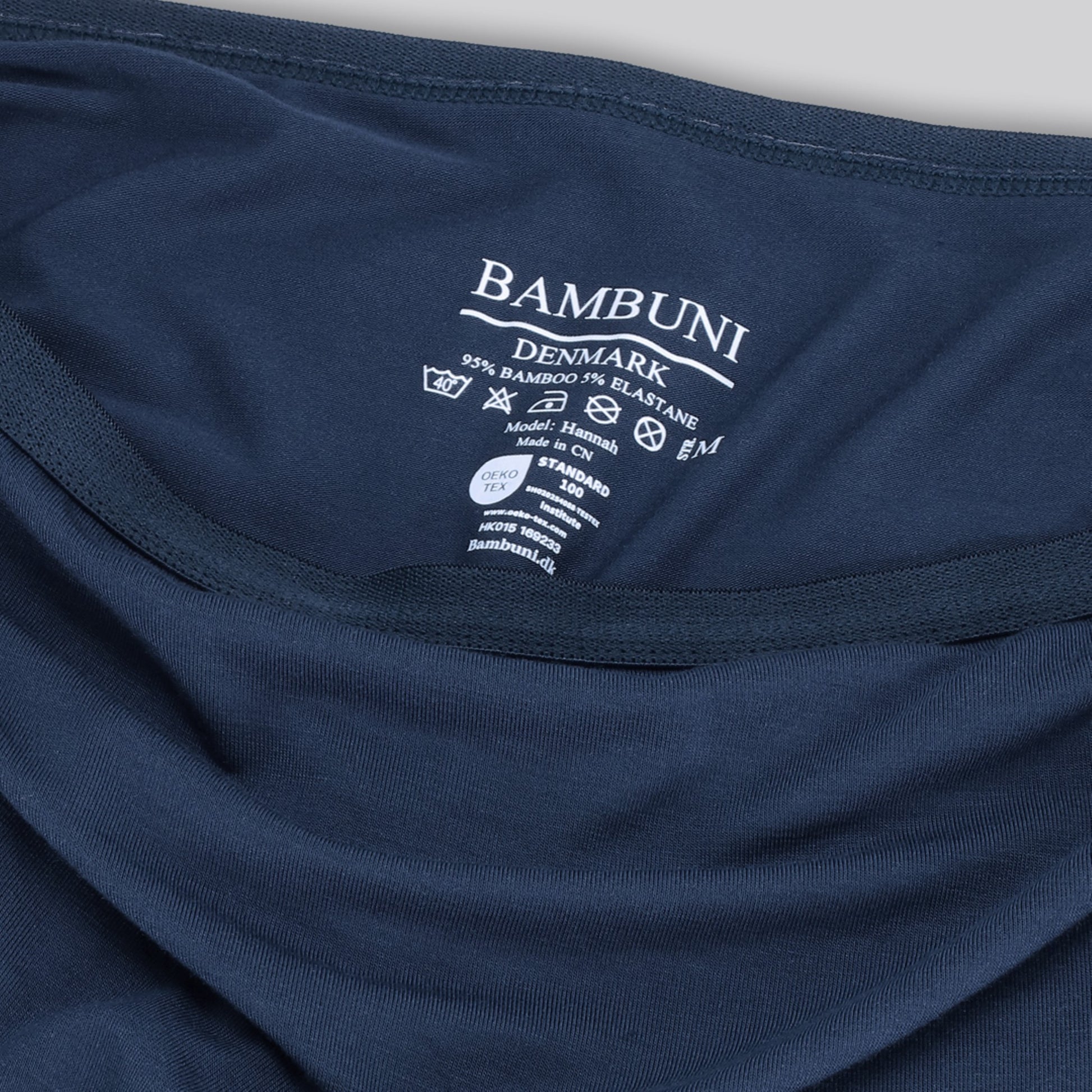 Bambus højtaljet g-streng trusse i navy til damer