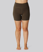 Bambus fitness shorts kort i brun til damer