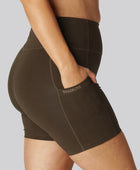 Bambus fitness shorts kort i brun til damer