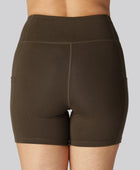 Bambus fitness shorts kort i brun til damer