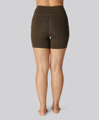 Bambus fitness shorts kort i brun til damer