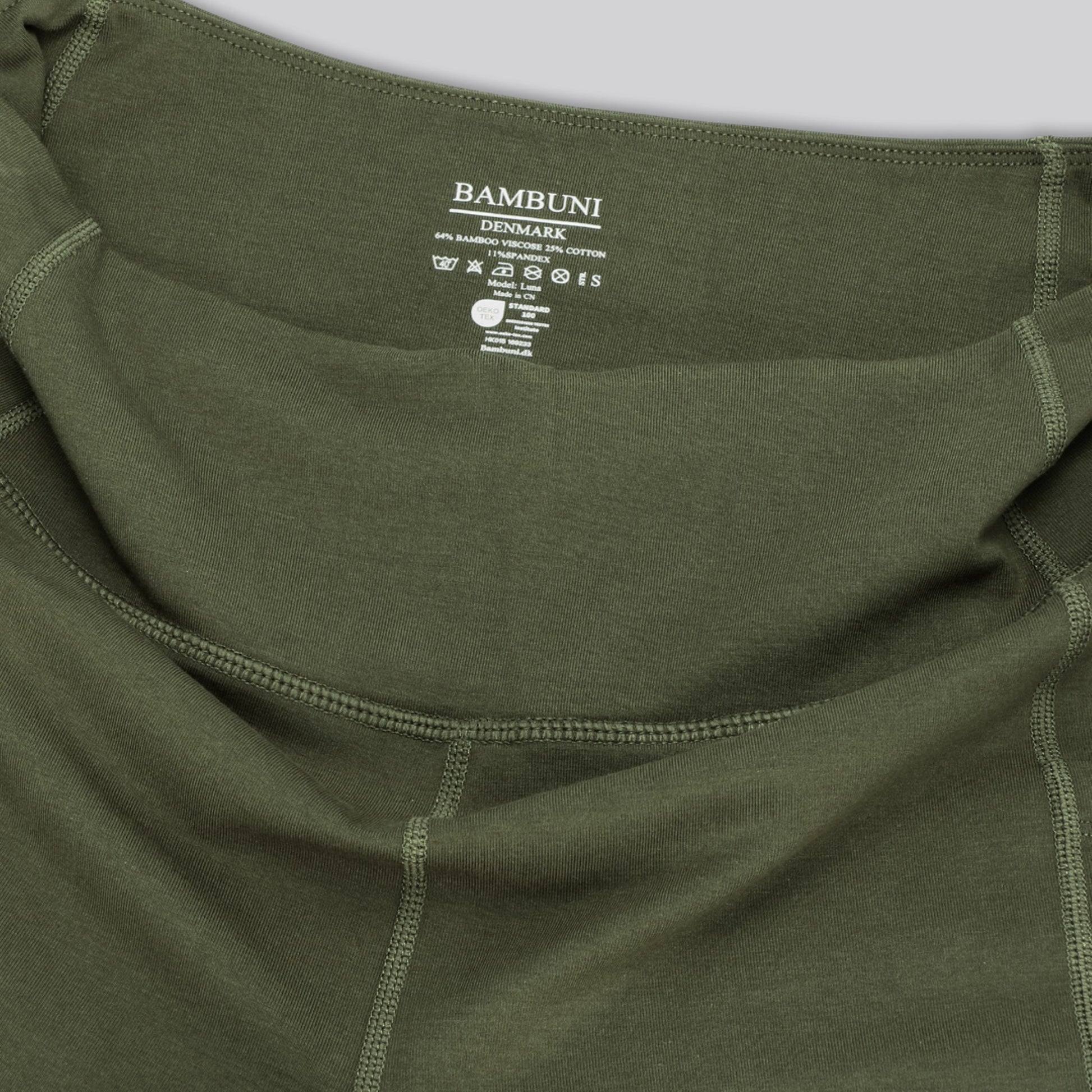 Bambus fitness shorts kort i grøn til damer