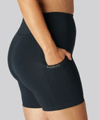 Bambus fitness shorts kort i navy til damer