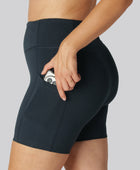 Bambus fitness shorts kort i navy til damer