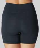Bambus fitness shorts kort i navy til damer