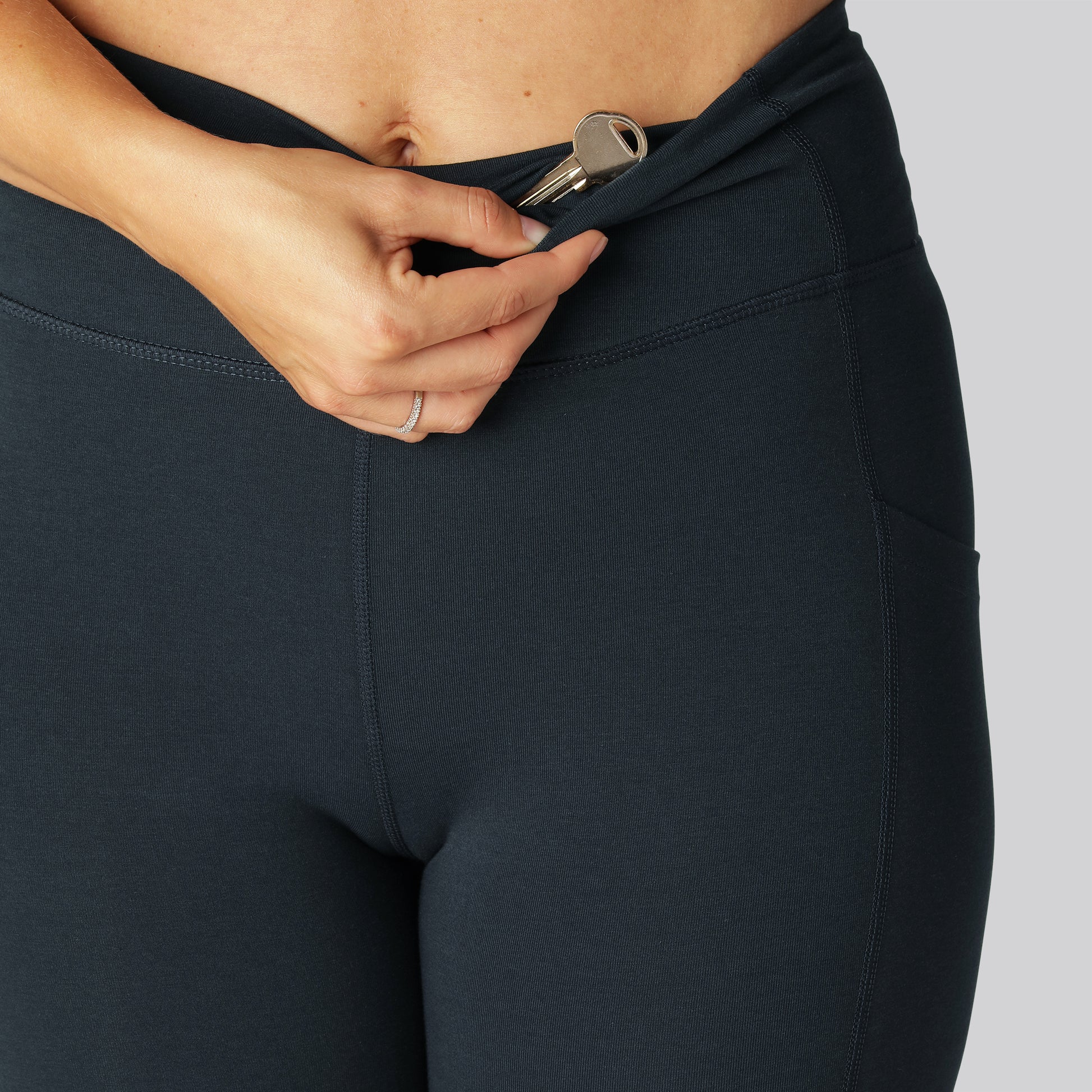 Bambus fitness 3/4 tights i navy til damer