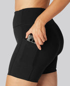 Bambus fitness shorts kort i sort til damer