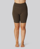 Bambus fitness shorts i brun til damer