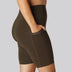 Bambus fitness shorts i brun til damer
