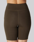 Bambus fitness shorts i brun til damer