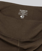 Bambus fitness shorts i brun til damer