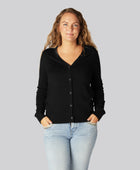 Bambus cardigan i sort til kvinder