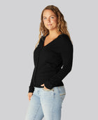 Bambus cardigan i sort til kvinder
