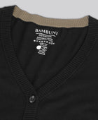 Bambus cardigan i sort til damer