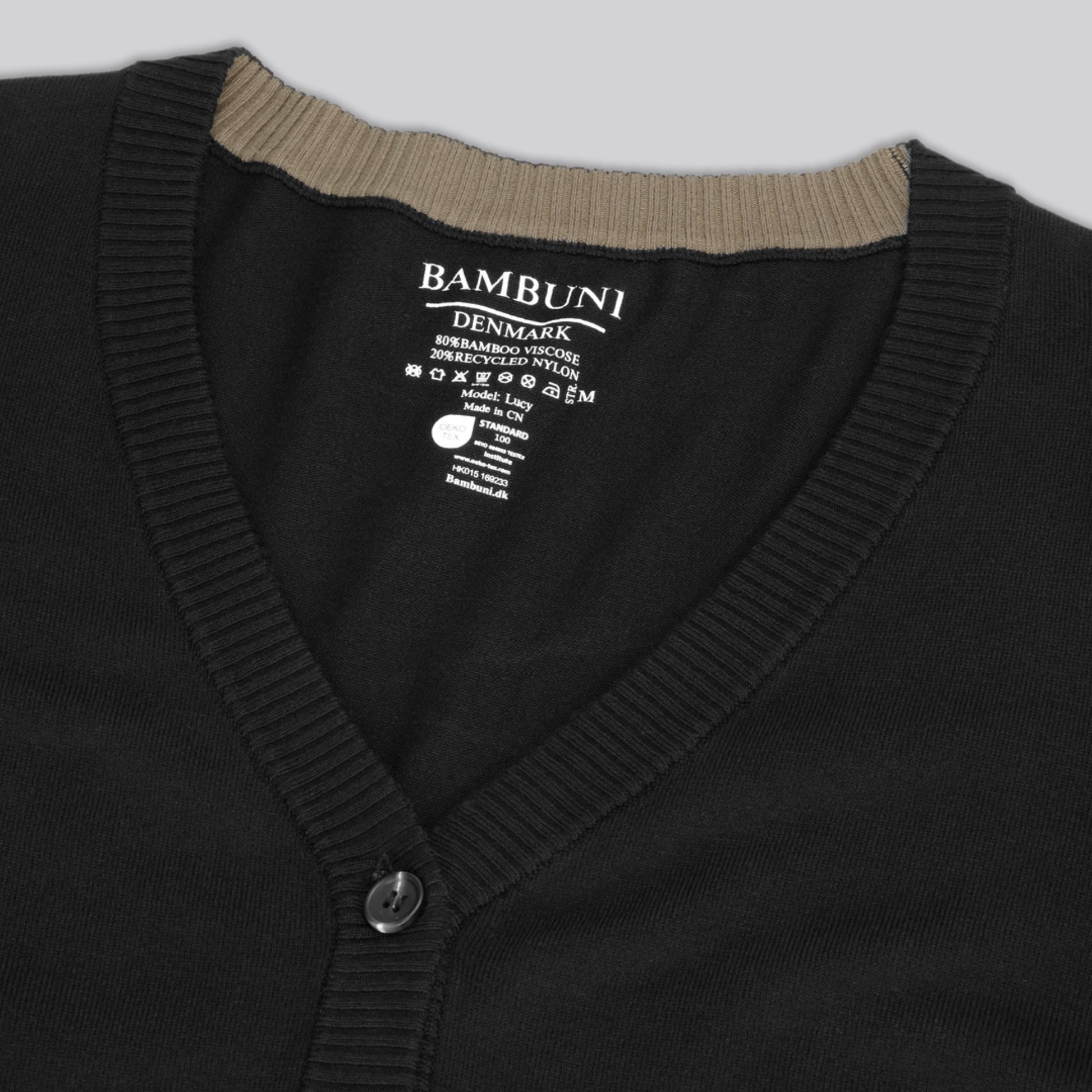 Bambus cardigan i sort til damer