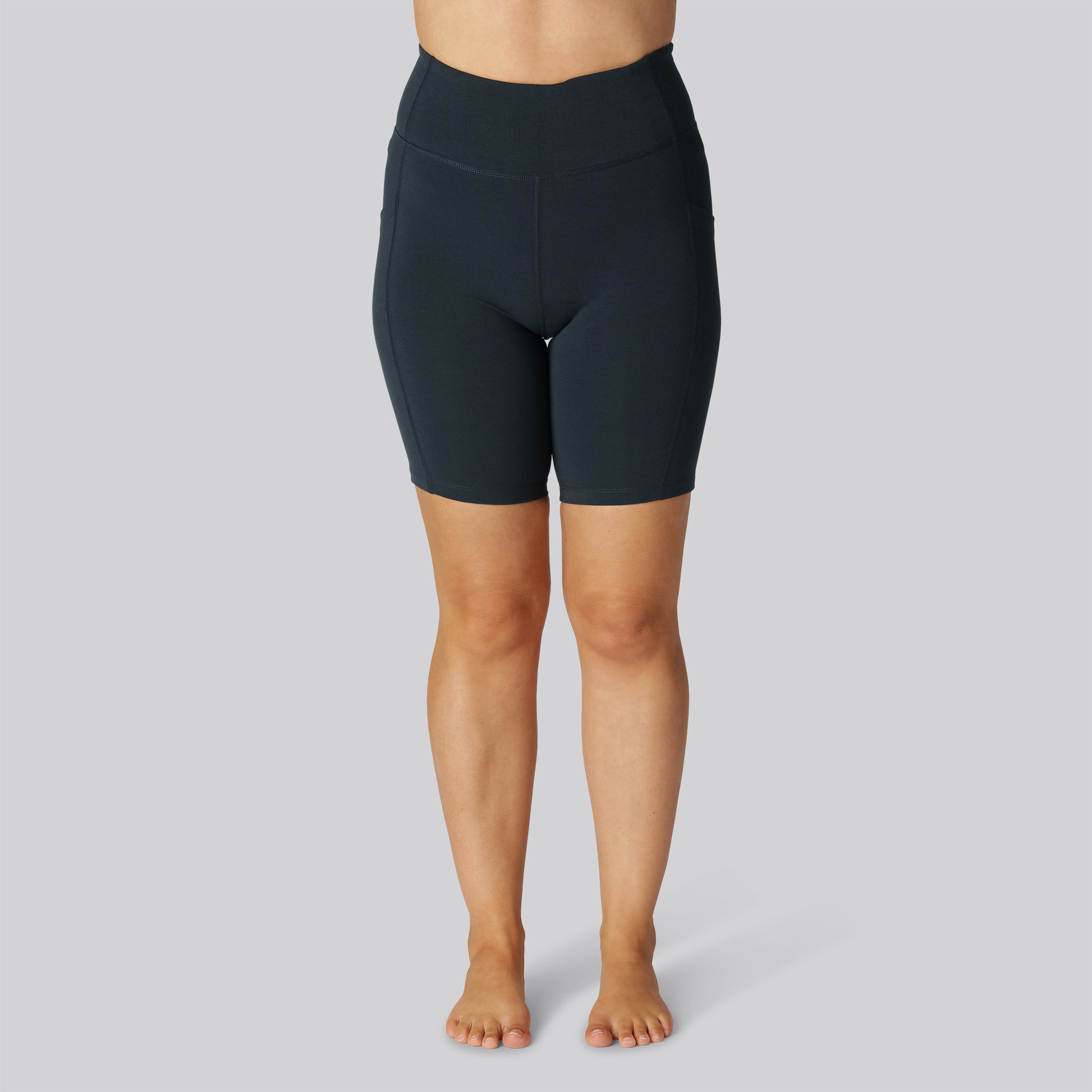 Bambus fitness shorts i navy til damer