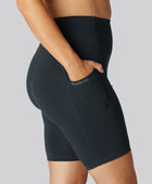 Bambus fitness shorts i navy til damer