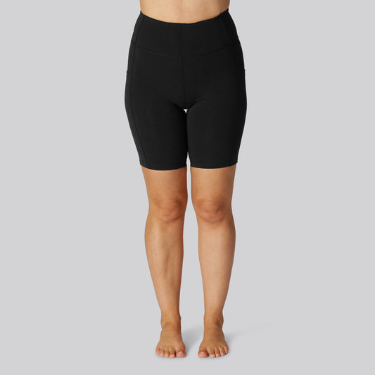 Bambus fitness shorts i sort til damer