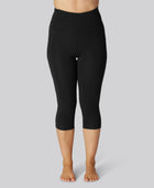 Bambus fitness 3/4 tights i sort til damer