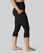 Bambus fitness 3/4 tights i sort til damer