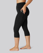Bambus fitness 3/4 tights i sort til damer