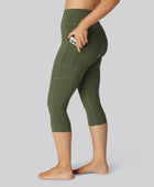 Bambus fitness 3/4 tights i grøn til damer
