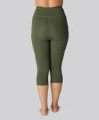Bambus fitness 3/4 tights i grøn til damer