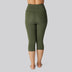 Bambus fitness 3/4 tights i grøn til damer