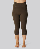 Bambus fitness 3/4 tights i brun til damer
