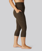 Bambus fitness 3/4 tights i brun til damer