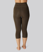 Bambus fitness 3/4 tights i brun til damer