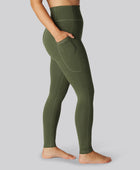 Bambus fitness tights i grøn til damer