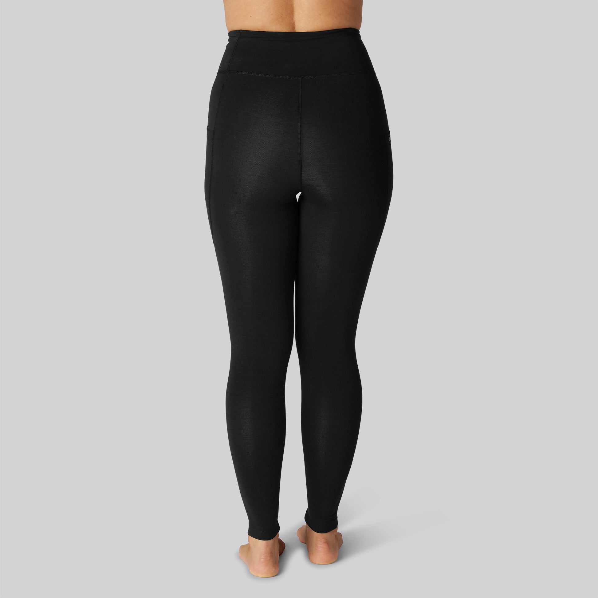 Bambus fitness tights i sort til damer