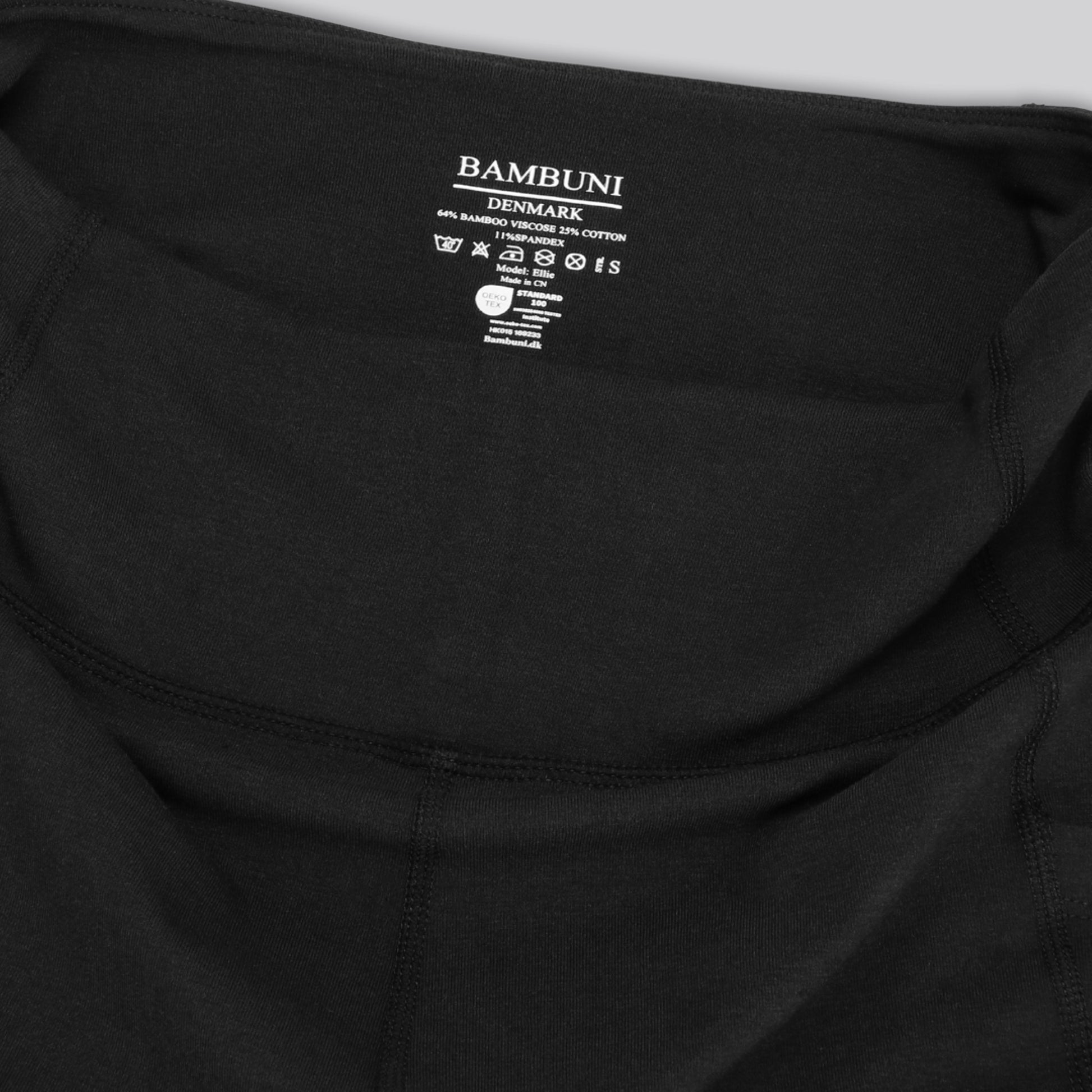 Bambus fitness tights i sort til damer