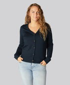 Bambus cardigan i navy til kvinder