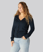 Bambus cardigan i navy til kvinder