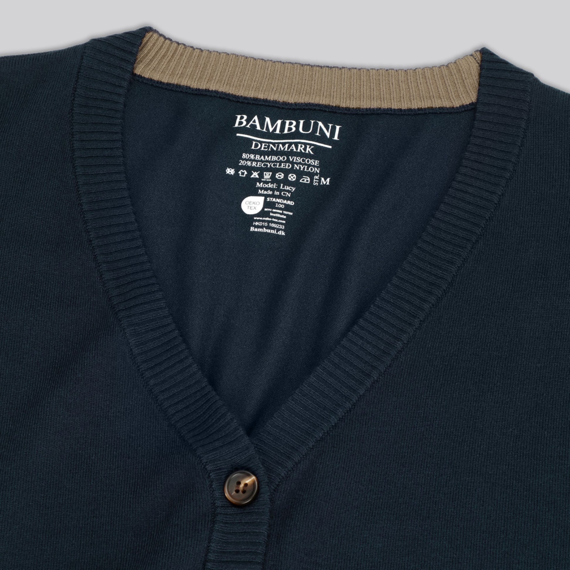 Bambus cardigan i navy til damer